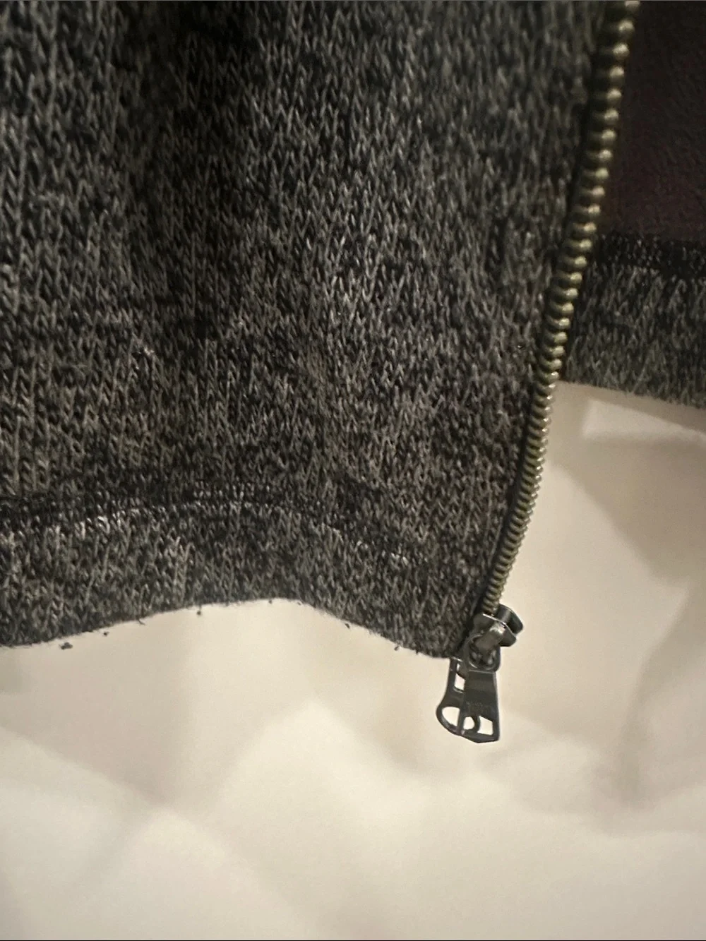Banana Republic Men's Heather Grey and Black Full-Zip Sweater Jacket